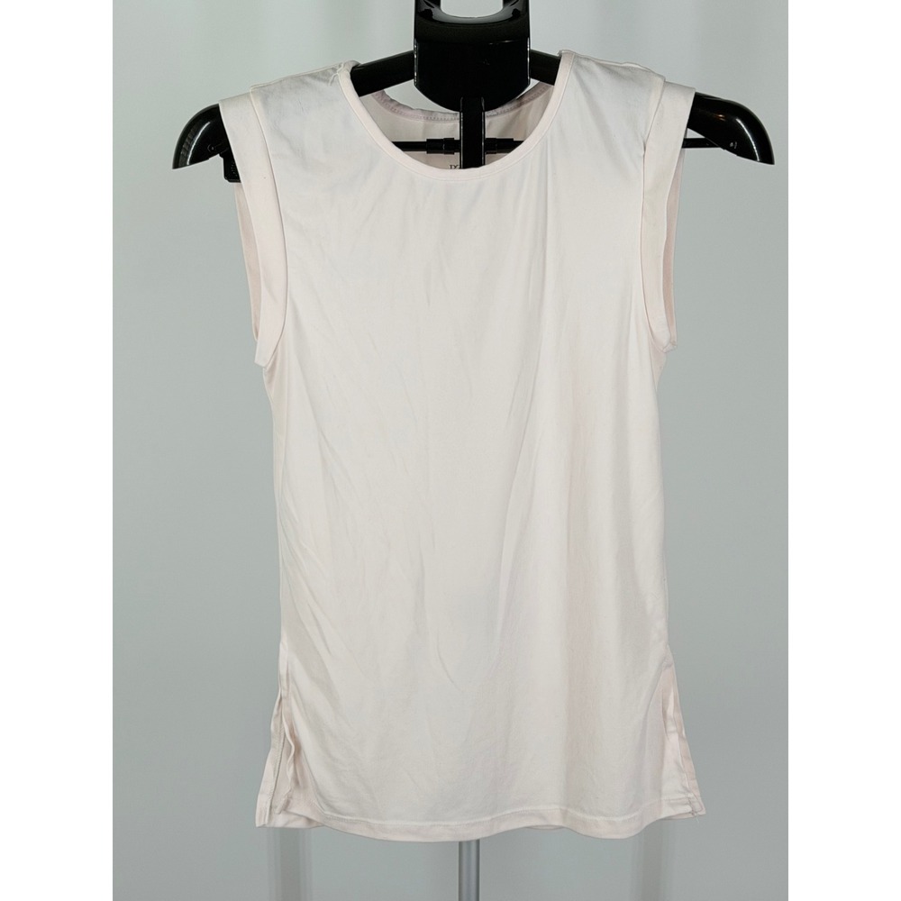 Rachel Zoe Women Light Pink Muscle Tank Top Sleeveless Side Slit S